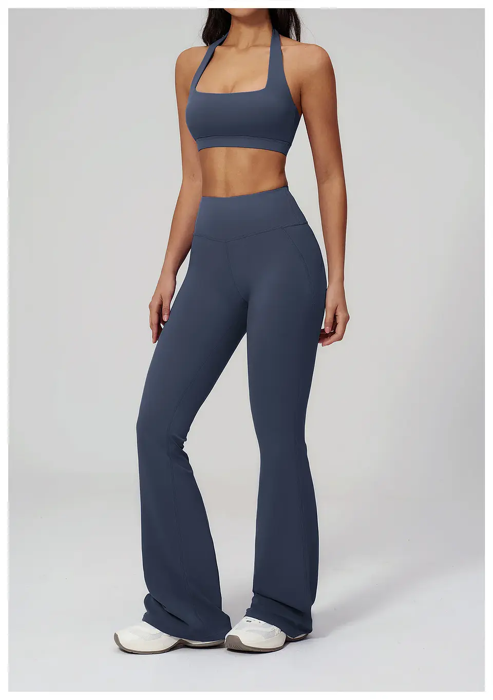 Ropa Mujer High Waisted Fitness Flared Pants Women Casual Outdoor Running Yoga Pants Wide Leg Pants Elastic Bell Bottom Pants 38