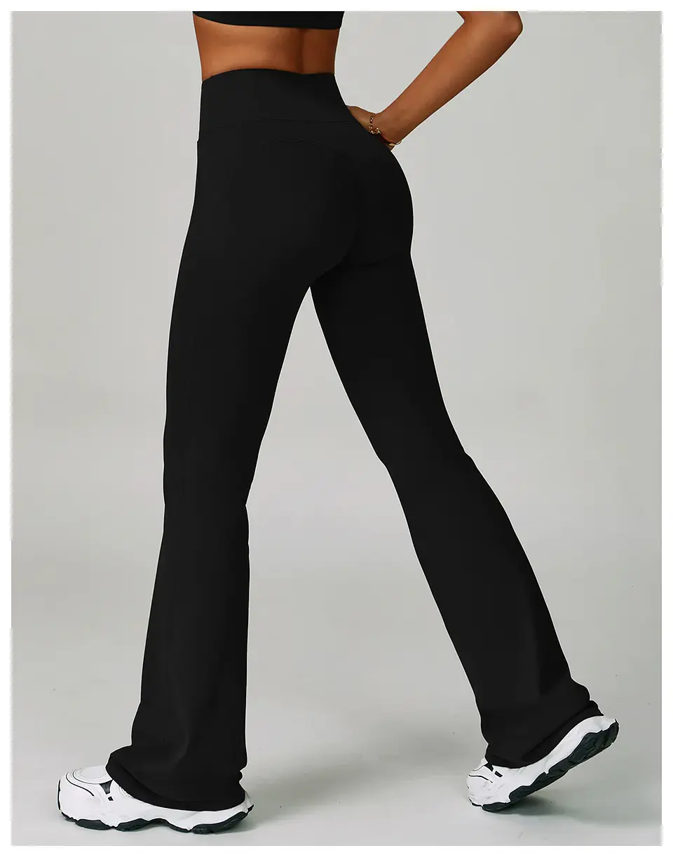 Ropa Mujer High Waisted Fitness Flared Pants Women Casual Outdoor Running Yoga Pants Wide Leg Pants Elastic Bell Bottom Pants 43