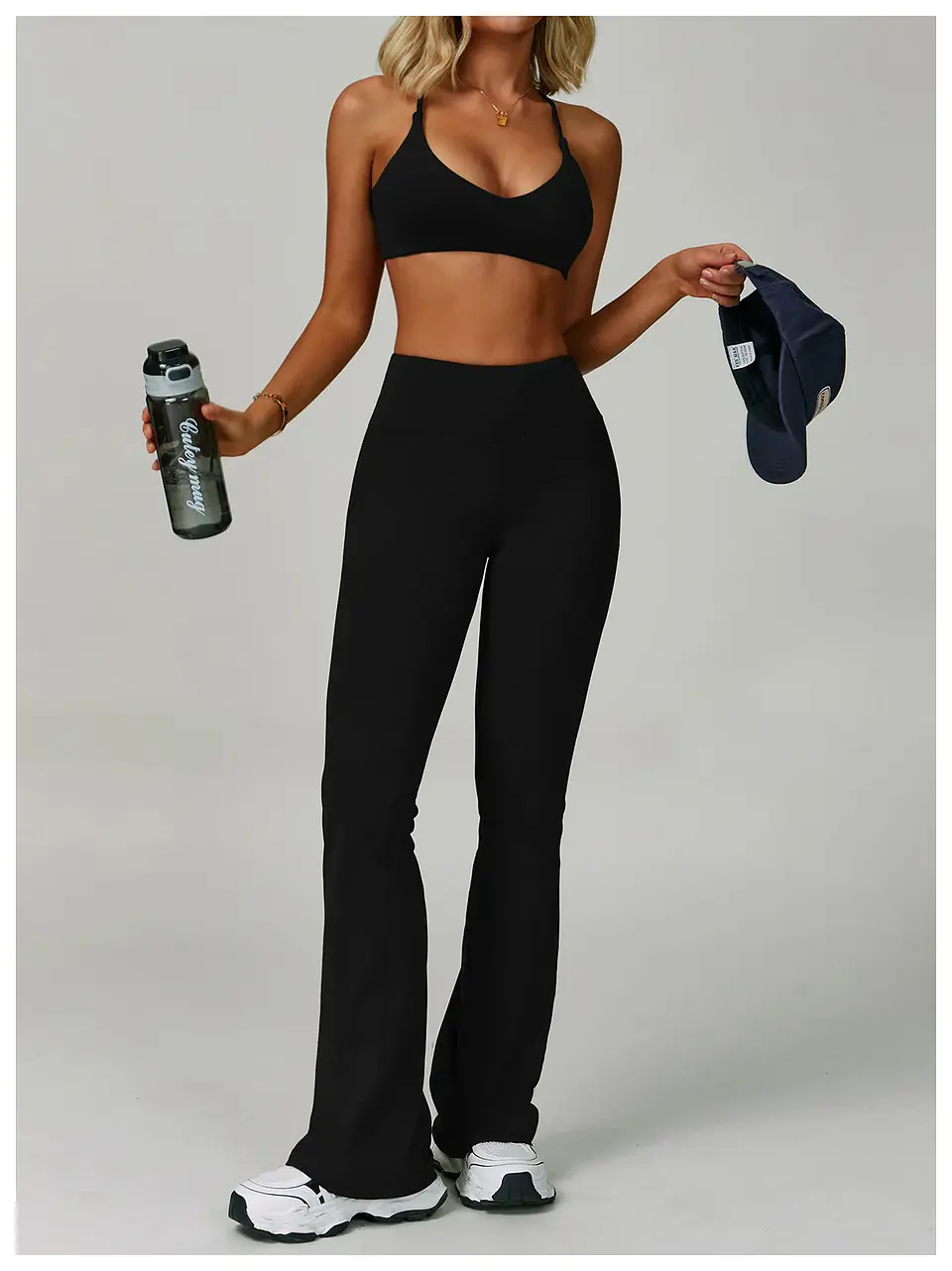 Ropa Mujer High Waisted Fitness Flared Pants Women Casual Outdoor Running Yoga Pants Wide Leg Pants Elastic Bell Bottom Pants 44