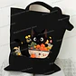Life Is Better with Cats & Books Canvas Tote Bag Women Cute Cat Shopping Bags Student Literary Book Shoulder Bag Cartoon Handbag - Miniatura 3
