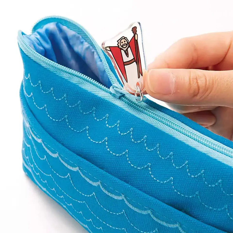 School Supplies Storage Bag with Whimsical Aquatic Art; Creative Large Capacity Cartoon Oceanic Cosmetic Pouch 3