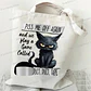 Life Is Better with Cats & Books Canvas Tote Bag Women Cute Cat Shopping Bags Student Literary Book Shoulder Bag Cartoon Handbag - Miniatura 7