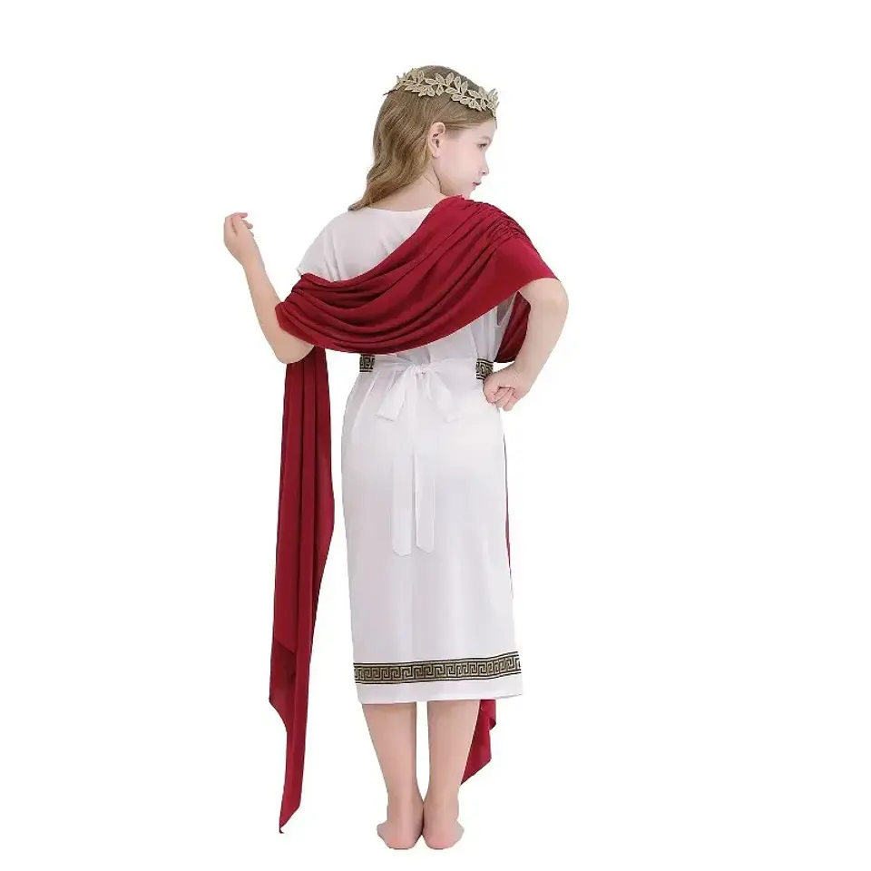 Greek Mythology Children's Clothing White Roman Toga Robe Neutral Role-playing Performance Costume 5