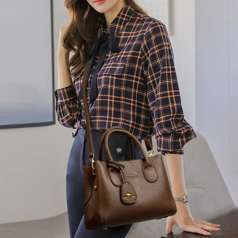 3-layer Design Women's Handbags Luxury Shoulder Crossbody Bags High Quality Soft Leather Bag Ladies Fashion Messenger Sac A Main 3