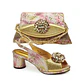 Italian Shoes and Bags Matching Set Decorated with Rhinestone Nigerian Heel Party for Women African Wedding Shoes with Bag - Miniatura 9