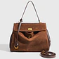 Luxury Bag Microfiber Leather Women's Bag Double lock Shoulder Slant Cross Commuting Underarm Bag Business Briefcase - Miniatura 7