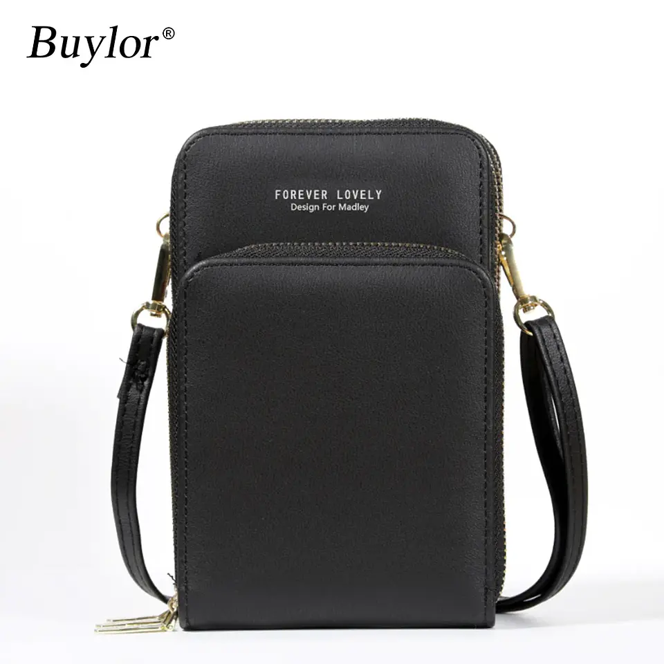 Buylor Summer PU Leather Crossbody Cell Phone Bag Women Mini Wallet Shoulder Card Holder Small Mobile Phone Pouch Messenger Bag 7