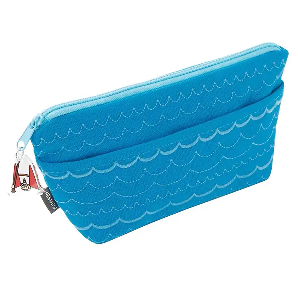School Supplies Storage Bag with Whimsical Aquatic Art; Creative Large Capacity Cartoon Oceanic Cosmetic Pouch 8