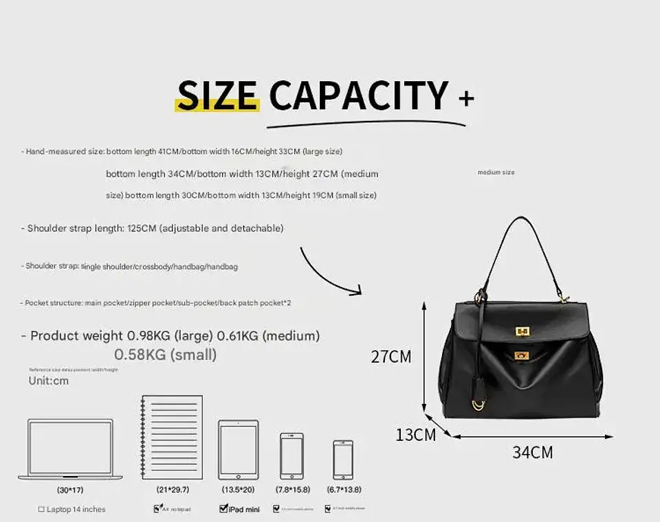Luxury Bag Microfiber Leather Women's Bag Double lock Shoulder Slant Cross Commuting Underarm Bag Business Briefcase 11