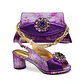 Italian Shoes and Bags Matching Set Decorated with Rhinestone Nigerian Heel Party for Women African Wedding Shoes with Bag - Miniatura 14