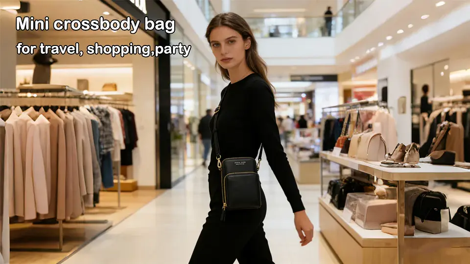 Buylor Summer PU Leather Crossbody Cell Phone Bag Women Mini Wallet Shoulder Card Holder Small Mobile Phone Pouch Messenger Bag 12