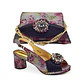Italian Shoes and Bags Matching Set Decorated with Rhinestone Nigerian Heel Party for Women African Wedding Shoes with Bag - Miniatura 16
