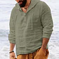 рубашка 2026 Men Shirts Hooded Solid Color Long Sleeve Tops Casual Buttons Cotton Linen Vintage Summer Beach Shirts - Miniatura 12