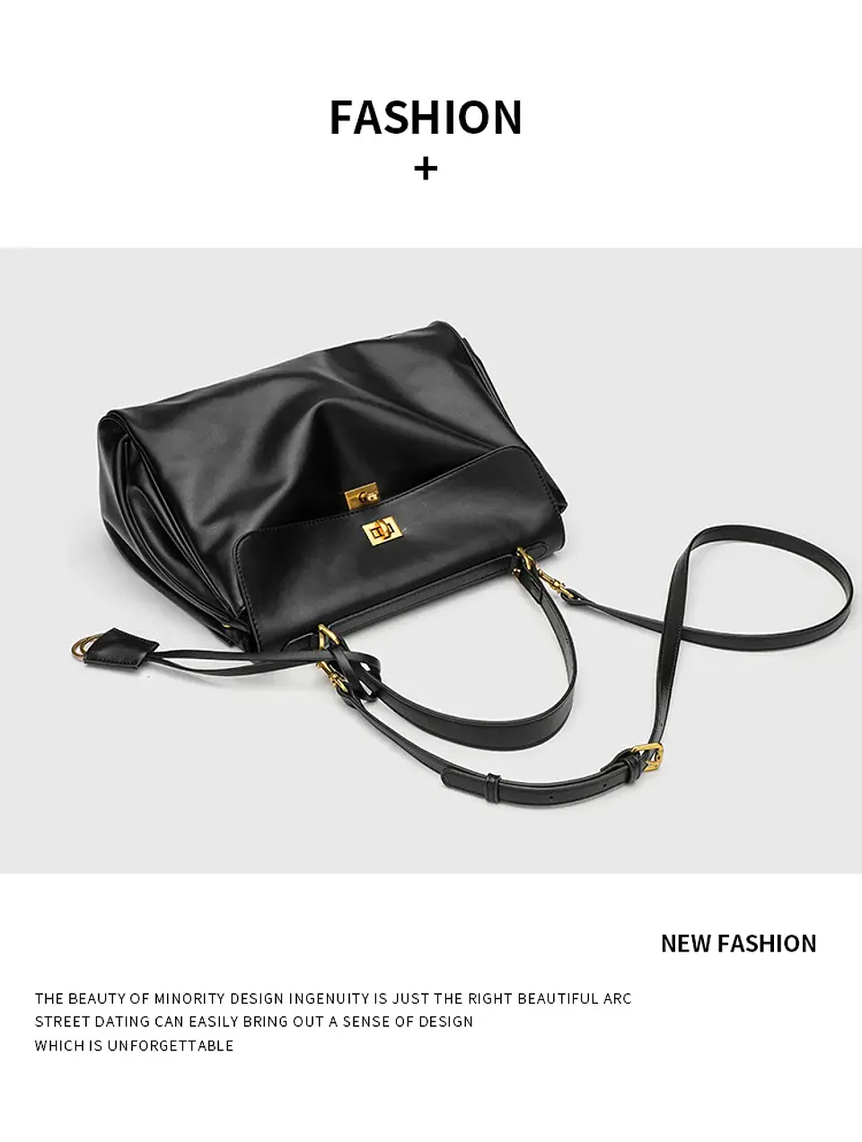 Luxury Bag Microfiber Leather Women's Bag Double lock Shoulder Slant Cross Commuting Underarm Bag Business Briefcase 16