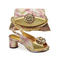 Italian Shoes and Bags Matching Set Decorated with Rhinestone Nigerian Heel Party for Women African Wedding Shoes with Bag - Miniatura 18