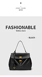 Luxury Bag Microfiber Leather Women's Bag Double lock Shoulder Slant Cross Commuting Underarm Bag Business Briefcase - Miniatura 17