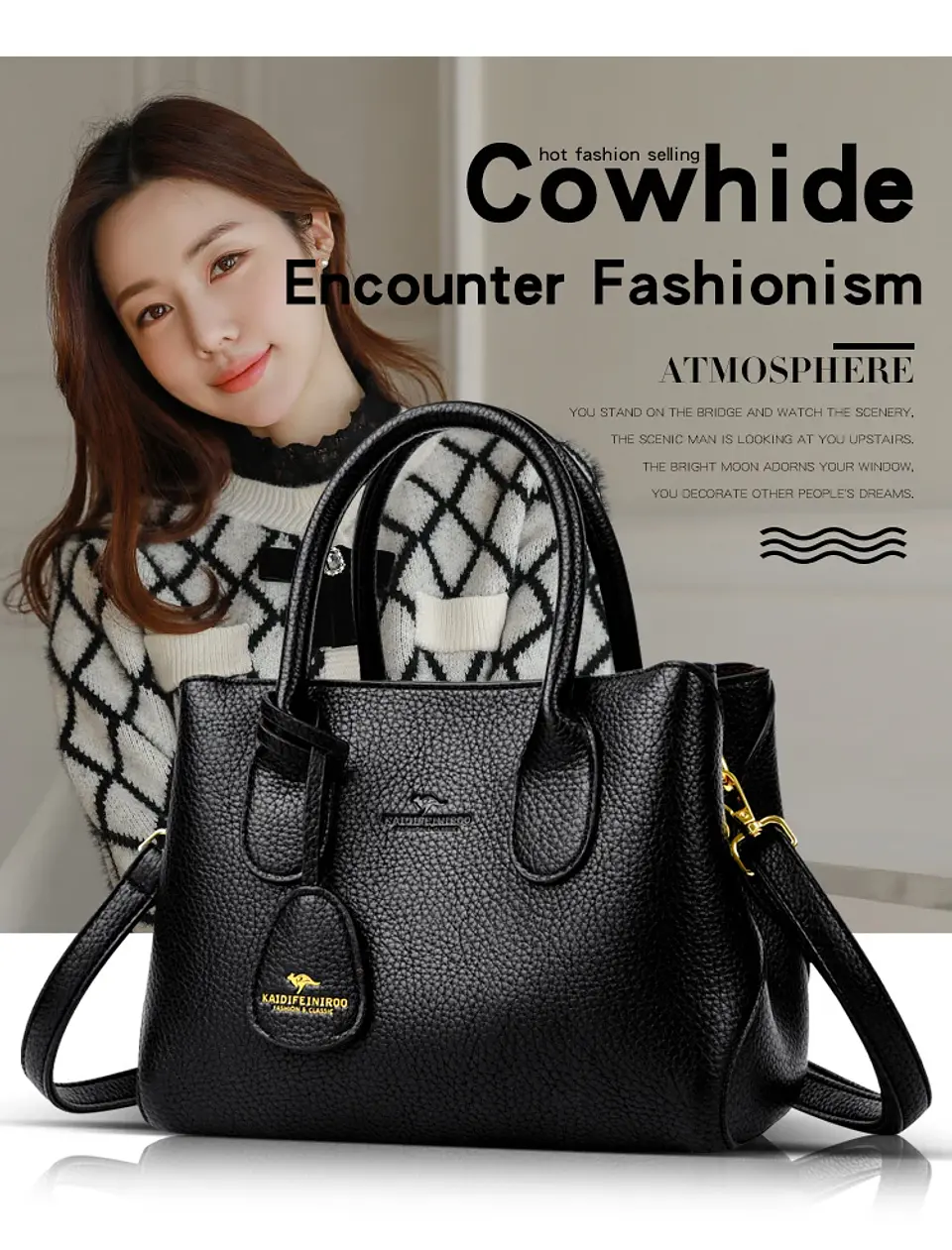 3-layer Design Women's Handbags Luxury Shoulder Crossbody Bags High Quality Soft Leather Bag Ladies Fashion Messenger Sac A Main 16