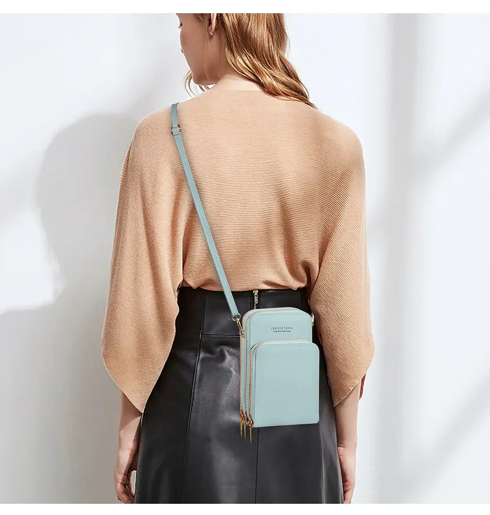 Buylor Summer PU Leather Crossbody Cell Phone Bag Women Mini Wallet Shoulder Card Holder Small Mobile Phone Pouch Messenger Bag 16
