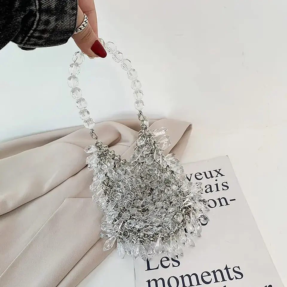 Beaded Handbag Sweet Bride's Handbag Fashion Dinner Bag Banquet Bag Women's Shoulder Bag 21