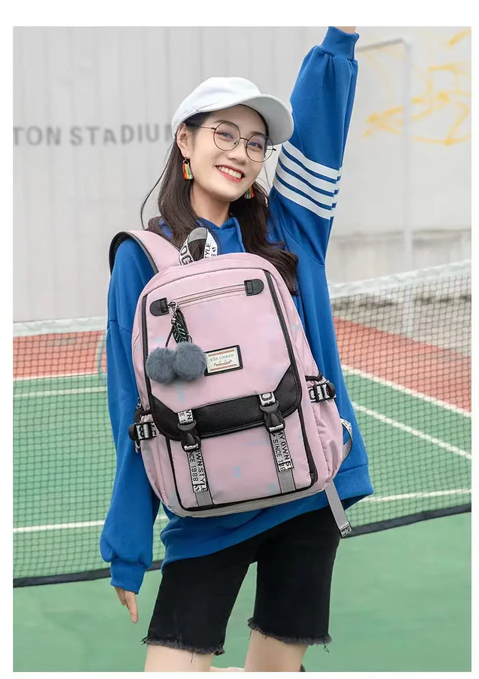 large school bags for teenage girls canvas schoolbag student book bag fashion black pink teen school backpack 27