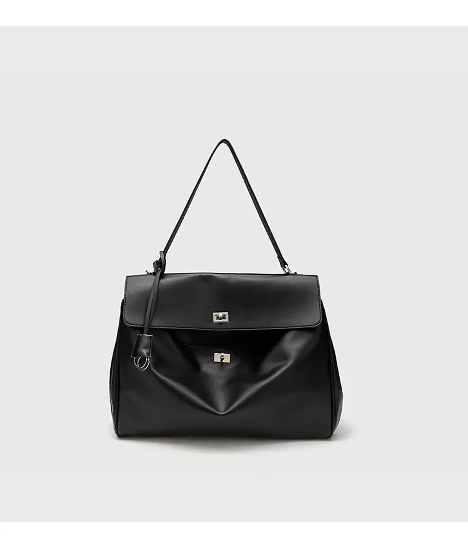 Luxury Bag Microfiber Leather Women's Bag Double lock Shoulder Slant Cross Commuting Underarm Bag Business Briefcase 31