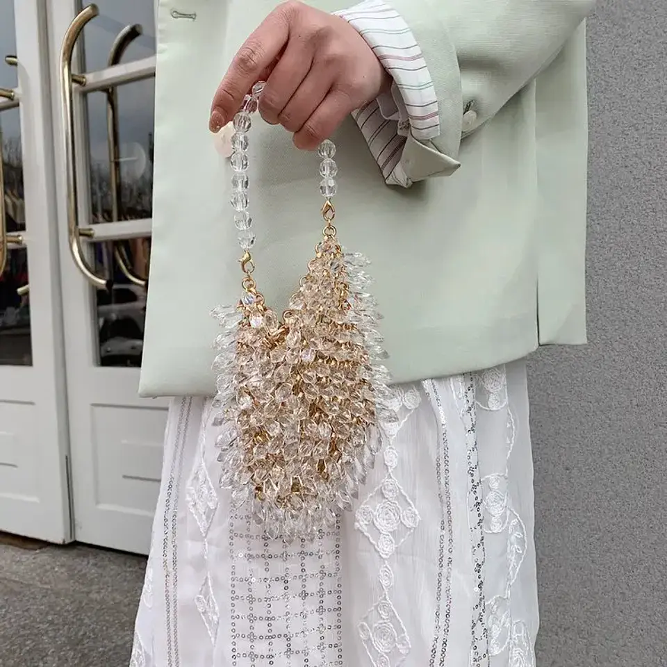 Beaded Handbag Sweet Bride's Handbag Fashion Dinner Bag Banquet Bag Women's Shoulder Bag 43