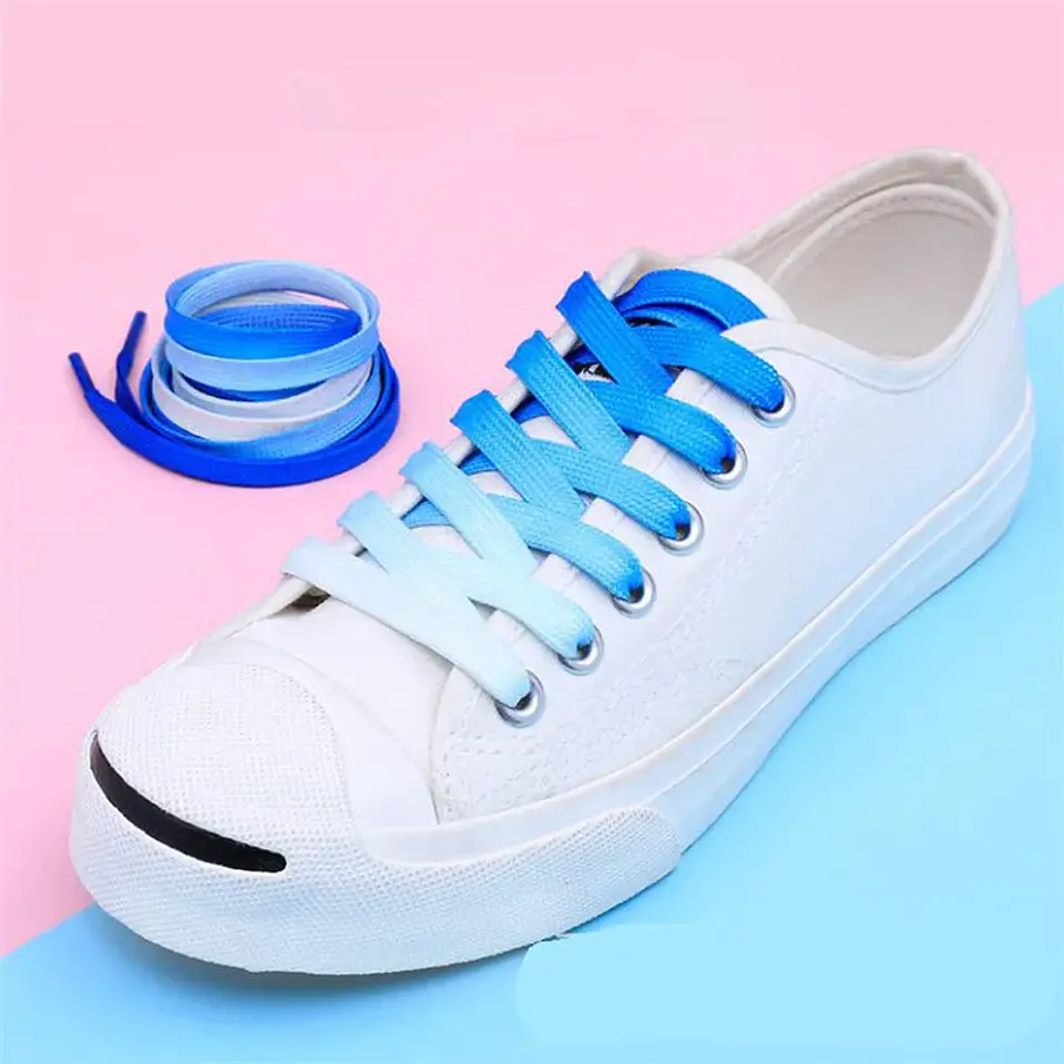 1 Pair Gradient Shoelaces Rainbow Laces Colorful Flat Shoelace for Sneaker Casual Canvas Shoe laces Boots Shoes Strings 120cm 1