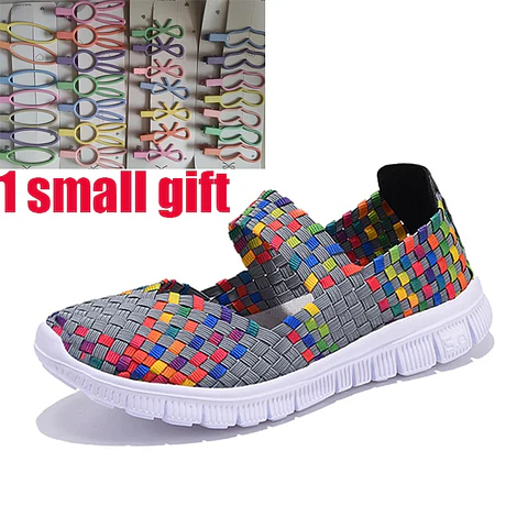 Women Casual Shoes Summer Breathable Handmade Women Woven Shoes Fashion Comfortable LightWeight Wovening Women Shoes