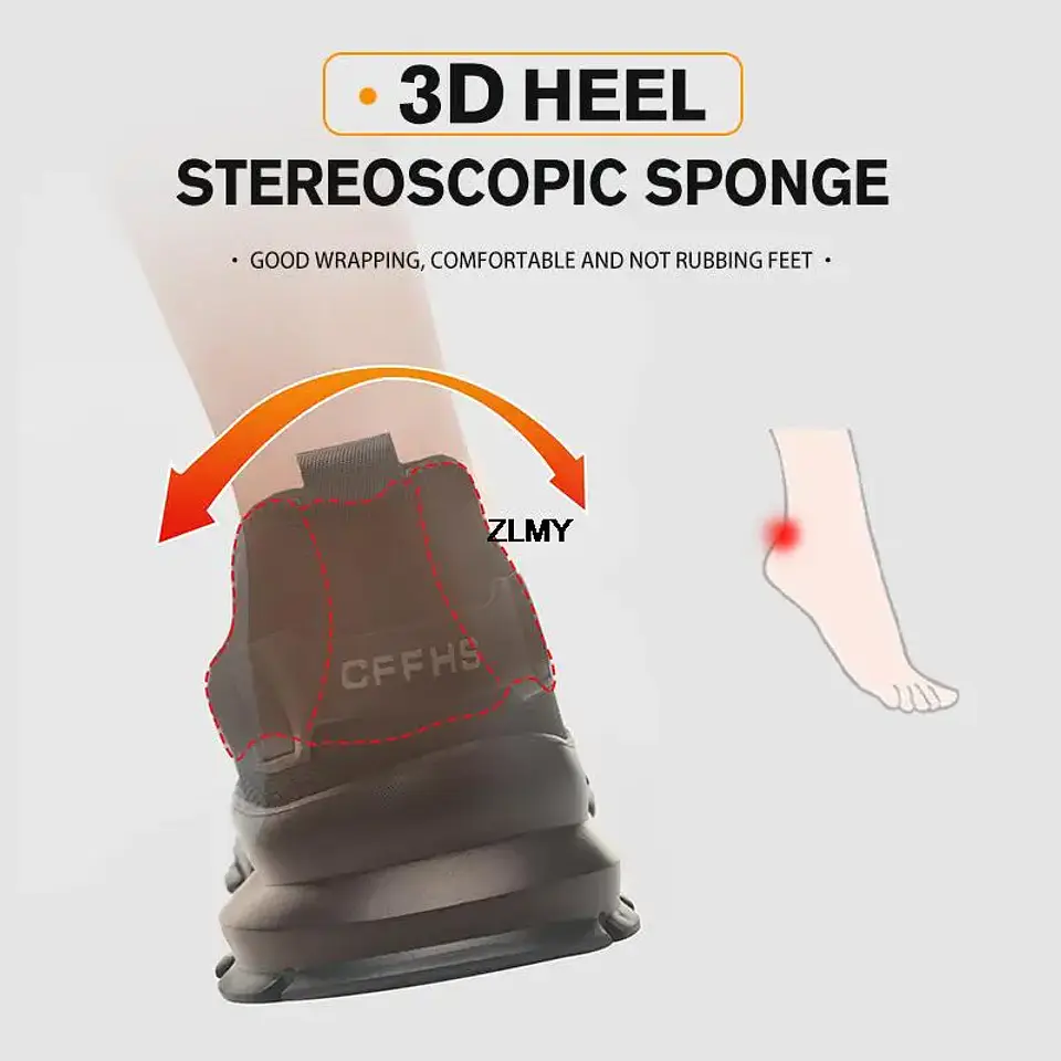 ZLMY NEW Safety Shoes Men Steel Toe Sneaker Lightweight Puncture Proof Safety Work Boots Man Breathable Working Shoes Anti-smash 3