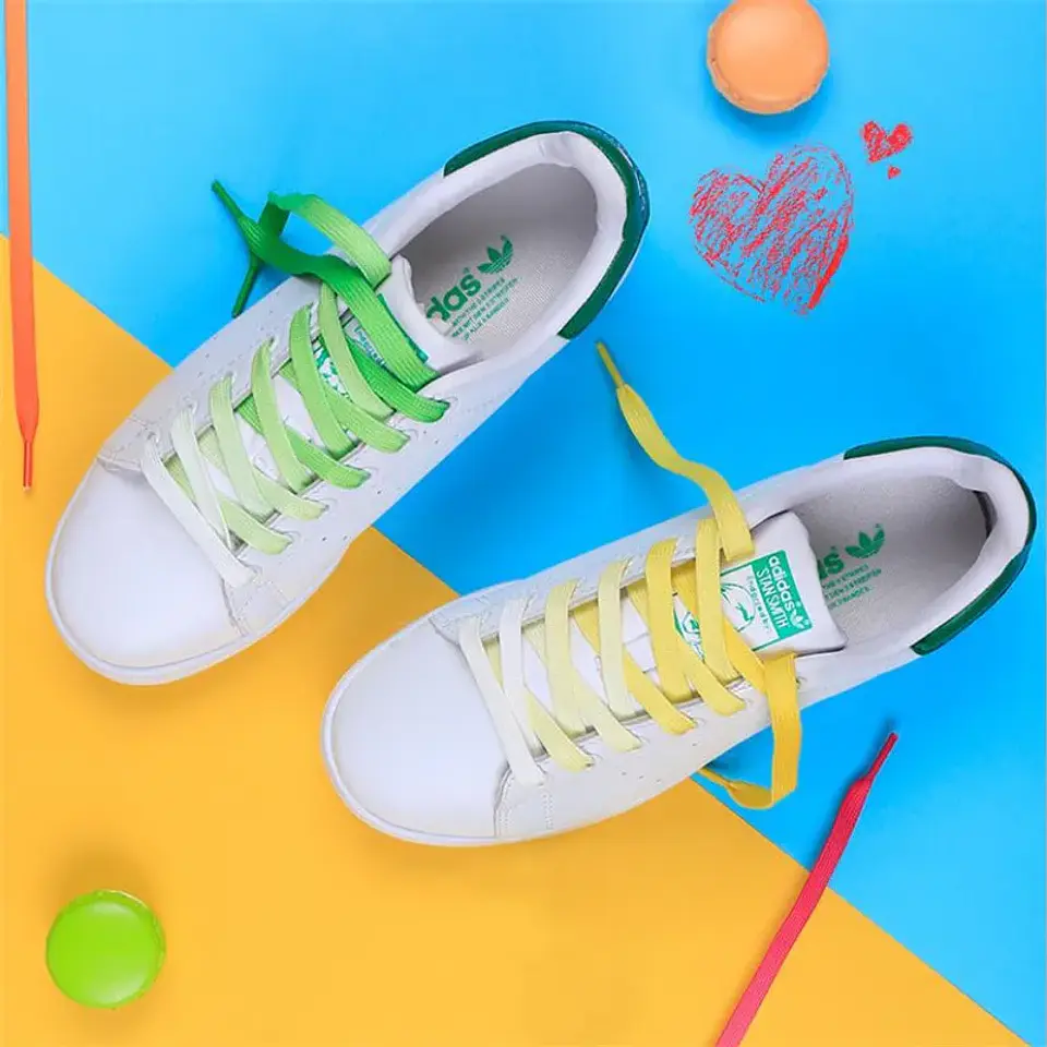1 Pair Gradient Shoelaces Rainbow Laces Colorful Flat Shoelace for Sneaker Casual Canvas Shoe laces Boots Shoes Strings 120cm 4