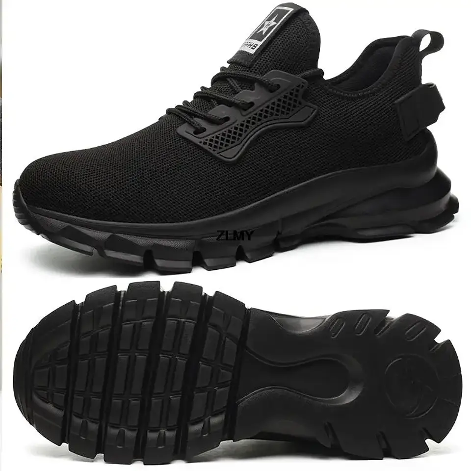 ZLMY NEW Safety Shoes Men Steel Toe Sneaker Lightweight Puncture Proof Safety Work Boots Man Breathable Working Shoes Anti-smash 6