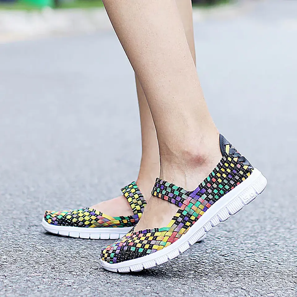 Women Casual Shoes Summer Breathable Handmade Women Woven Shoes Fashion Comfortable LightWeight Wovening Women Shoes 8