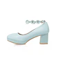 Pumps Spring and autumn fashion Round head Shallow mouth Flower Buckle Thick heel Women's shoes plus size 30-43 high 6cm - Miniatura 12