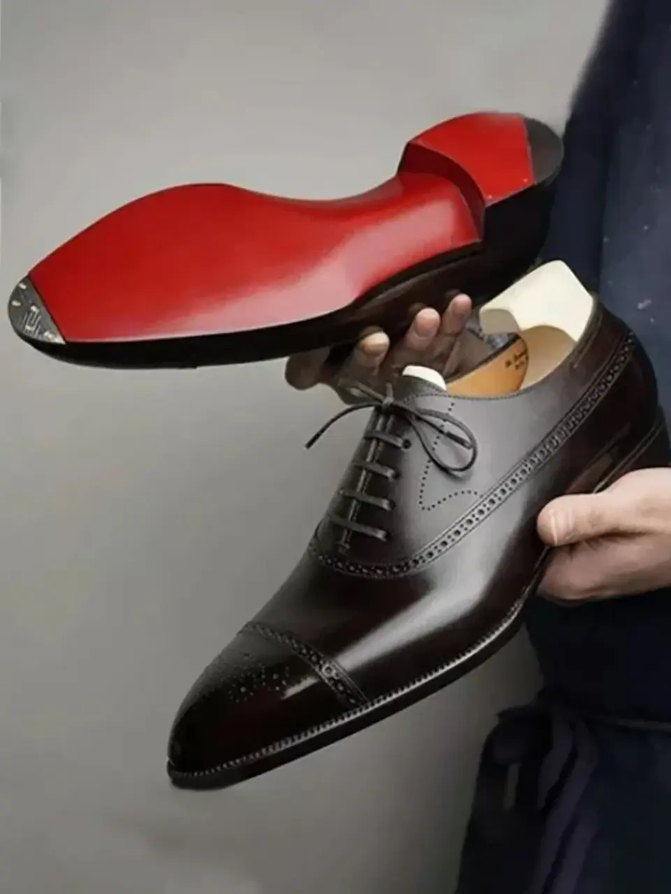 Men's Formal  Shoes Red Sole Fashion Business Casual Party Banquet Daily Retro Carved Lace-up Brogue Dress Wedding Shoes Size 48 10