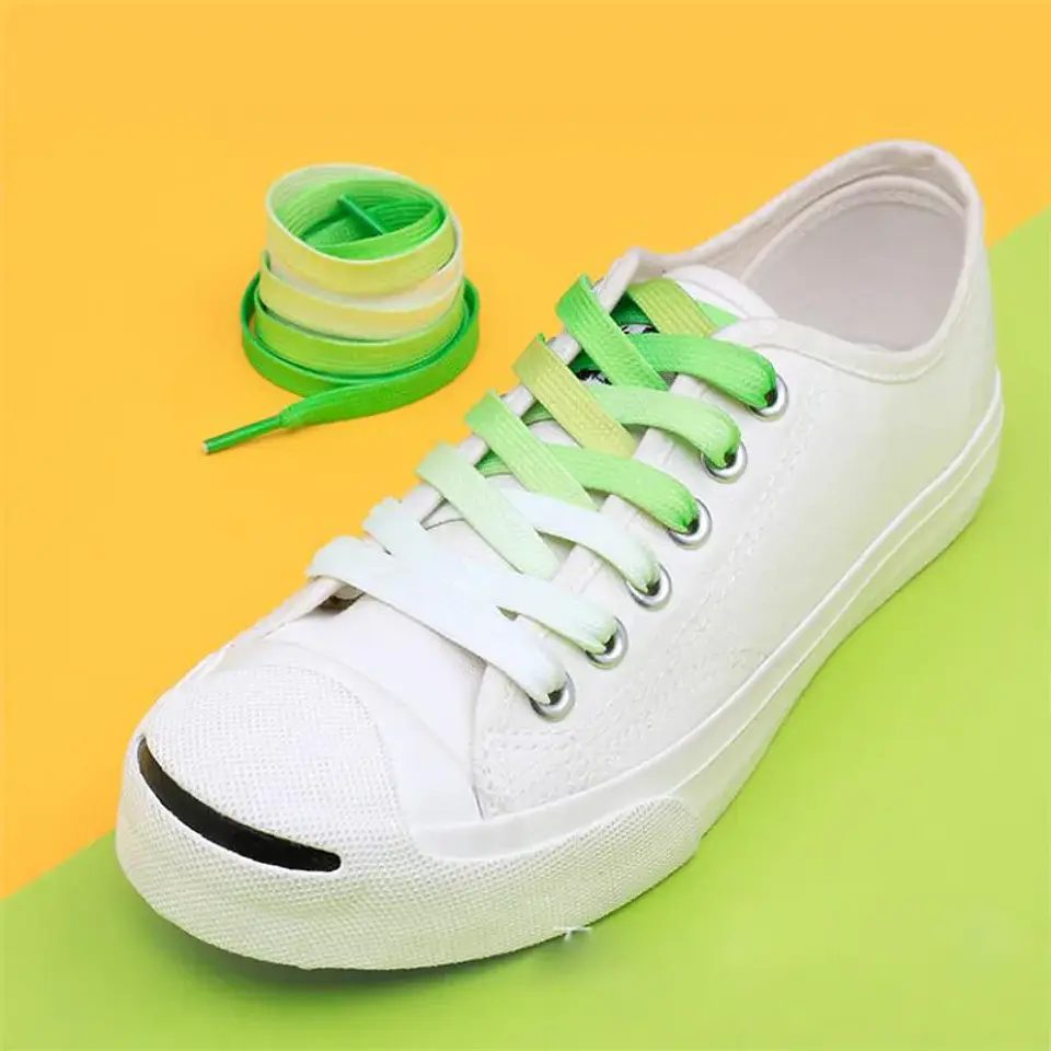 1 Pair Gradient Shoelaces Rainbow Laces Colorful Flat Shoelace for Sneaker Casual Canvas Shoe laces Boots Shoes Strings 120cm 10