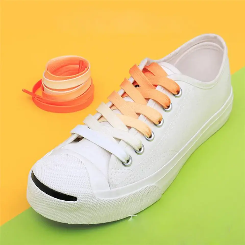 1 Pair Gradient Shoelaces Rainbow Laces Colorful Flat Shoelace for Sneaker Casual Canvas Shoe laces Boots Shoes Strings 120cm 11