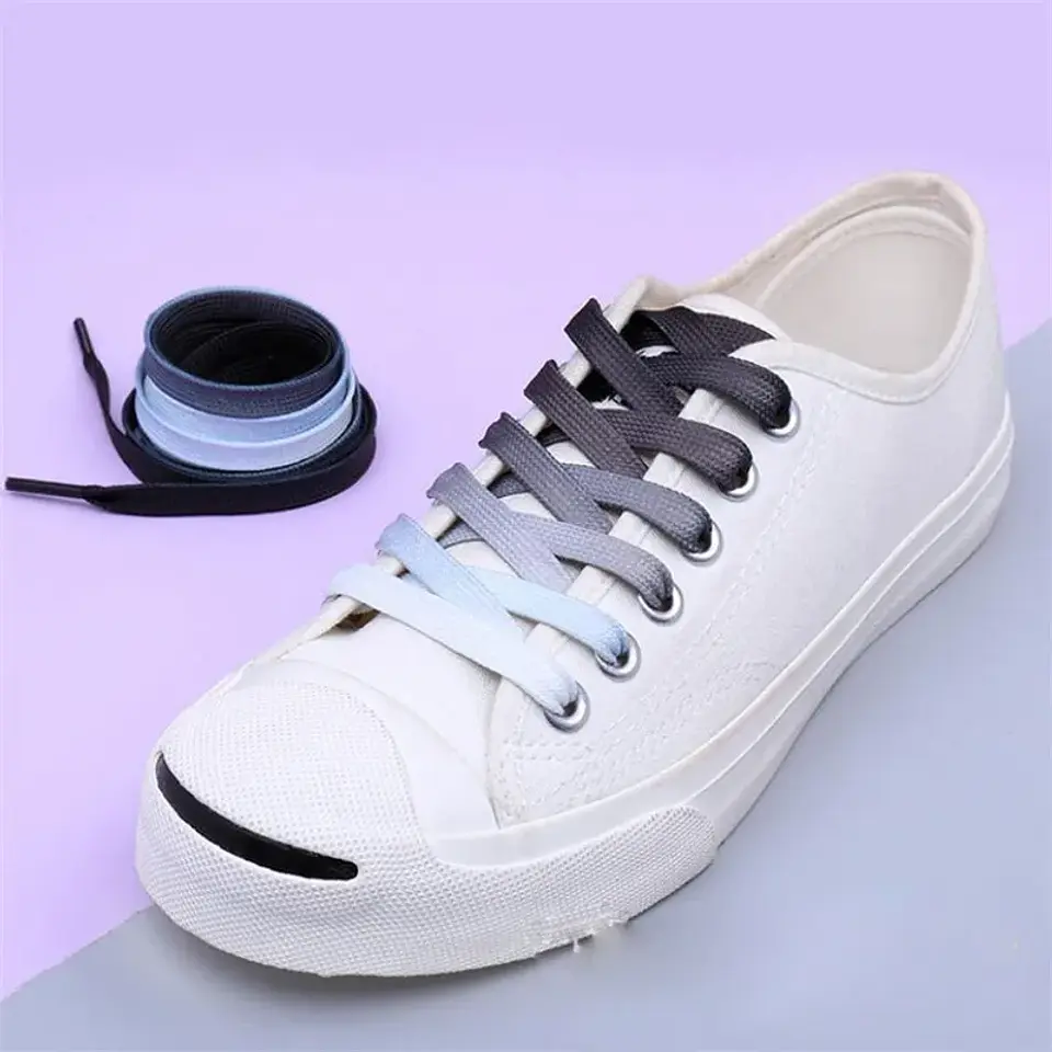 1 Pair Gradient Shoelaces Rainbow Laces Colorful Flat Shoelace for Sneaker Casual Canvas Shoe laces Boots Shoes Strings 120cm 13