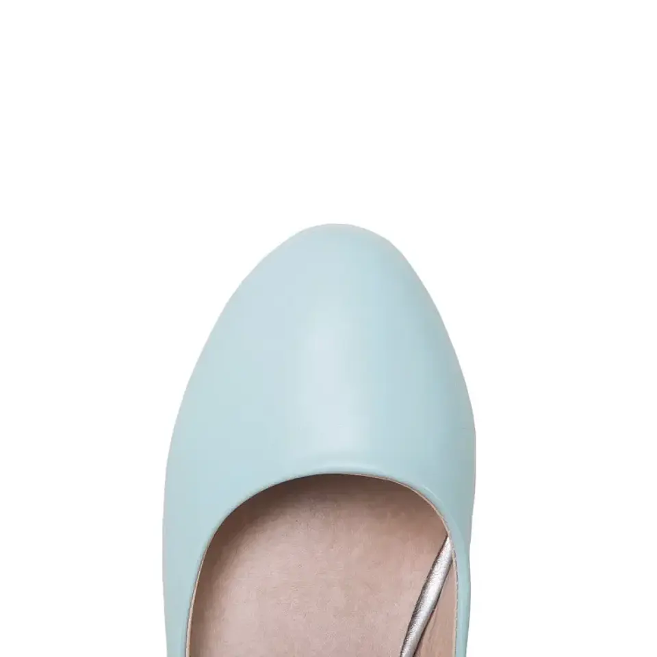 Pumps Spring and autumn fashion Round head Shallow mouth Flower Buckle Thick heel Women's shoes plus size 30-43 high 6cm 15