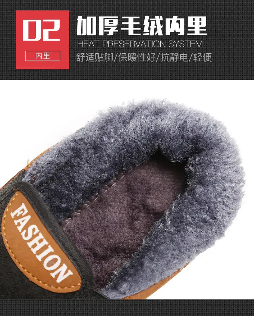 Men's Cotton Shoes Winter Fashion Shoes Men's Snow Boots Plush Thickened Comfortable and Warm Walking Shoes boots men 12