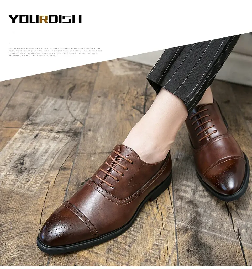 Men's Formal  Shoes Red Sole Fashion Business Casual Party Banquet Daily Retro Carved Lace-up Brogue Dress Wedding Shoes Size 48 19