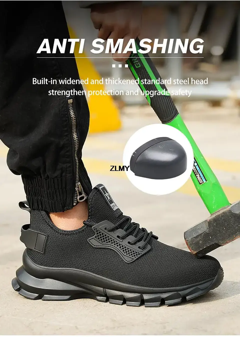 ZLMY NEW Safety Shoes Men Steel Toe Sneaker Lightweight Puncture Proof Safety Work Boots Man Breathable Working Shoes Anti-smash 15