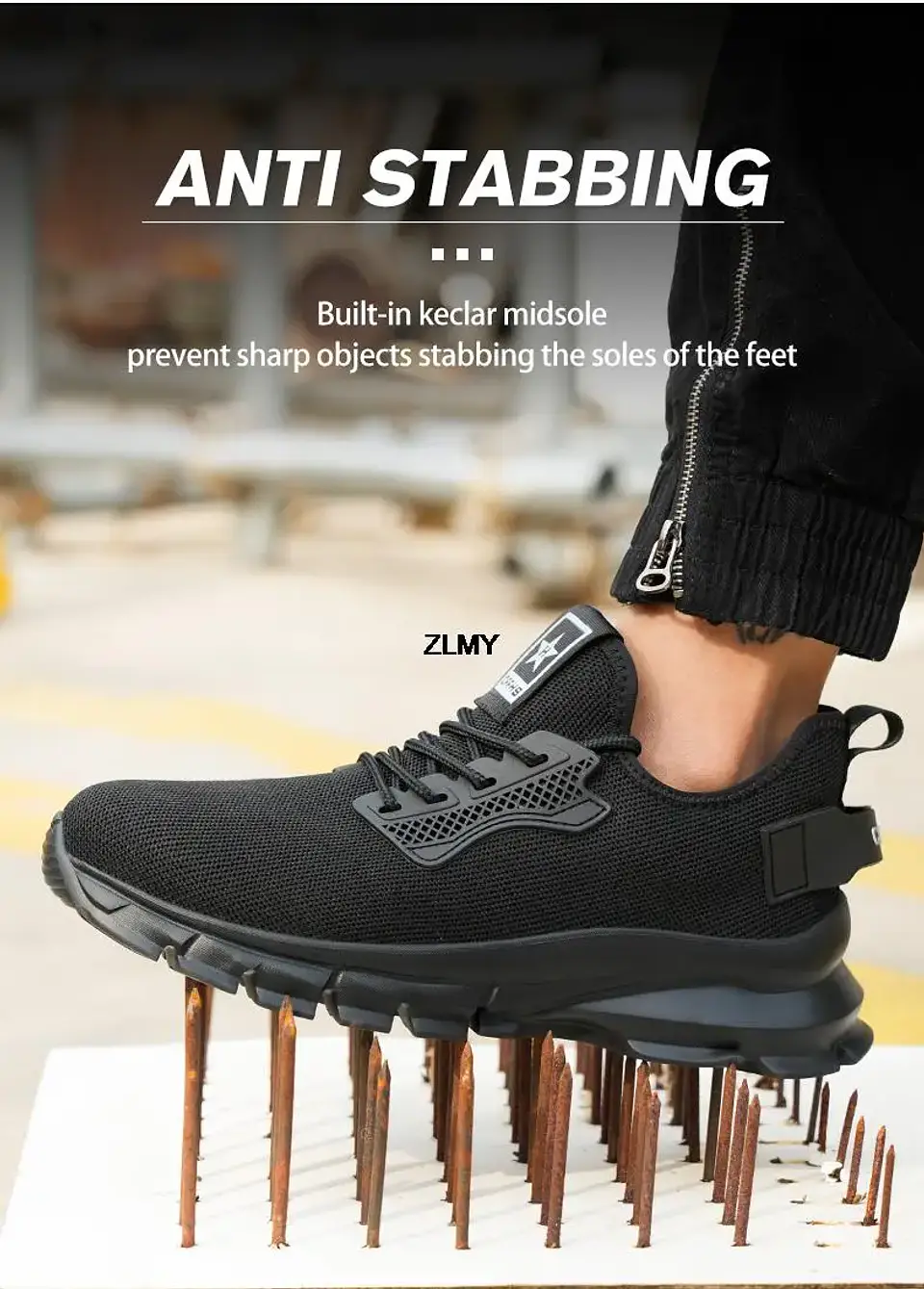 ZLMY NEW Safety Shoes Men Steel Toe Sneaker Lightweight Puncture Proof Safety Work Boots Man Breathable Working Shoes Anti-smash 16