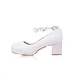Pumps Spring and autumn fashion Round head Shallow mouth Flower Buckle Thick heel Women's shoes plus size 30-43 high 6cm - Miniatura 22