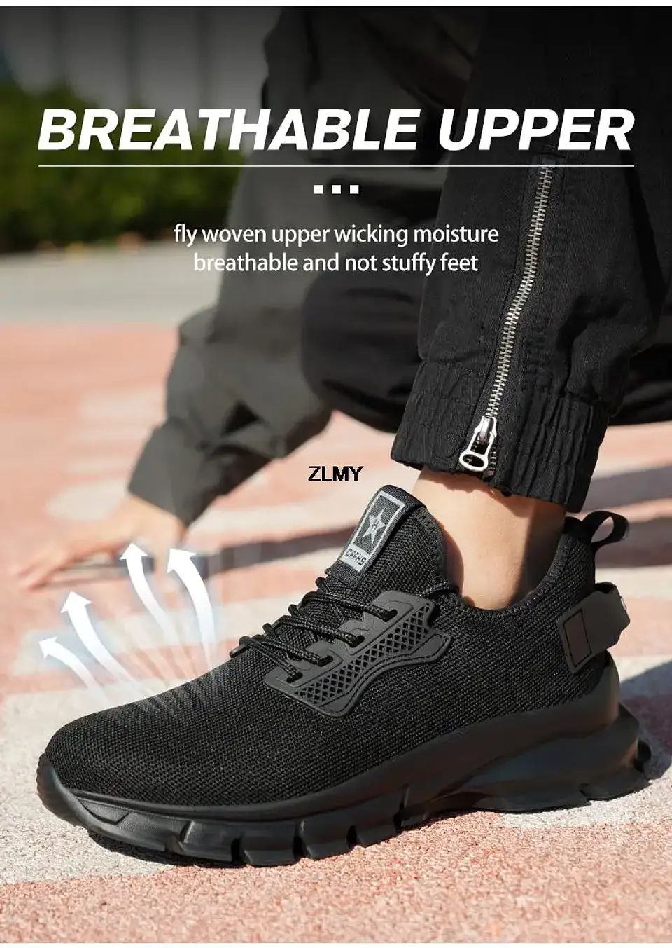 ZLMY NEW Safety Shoes Men Steel Toe Sneaker Lightweight Puncture Proof Safety Work Boots Man Breathable Working Shoes Anti-smash 19