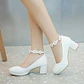 Pumps Spring and autumn fashion Round head Shallow mouth Flower Buckle Thick heel Women's shoes plus size 30-43 high 6cm - Miniatura 26