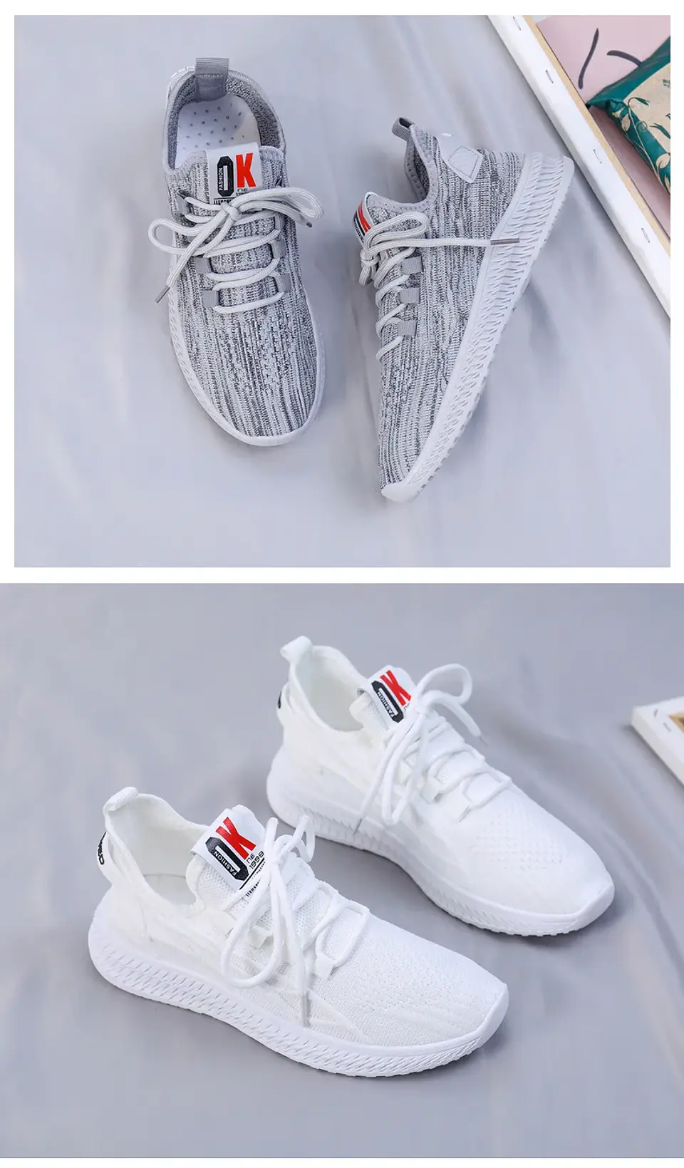 2026 Fashion Spring Female Sneakers Women Shoes Korean Mesh Yellow Ladies Shoes Woman Lace Up Red Black Casual Shoes Breathable 25