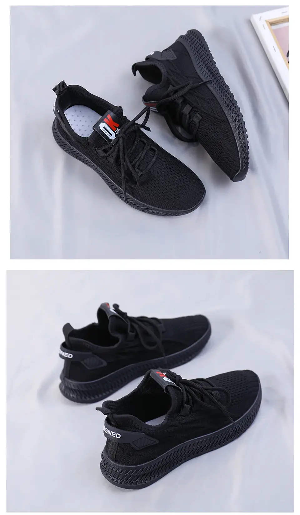 2026 Fashion Spring Female Sneakers Women Shoes Korean Mesh Yellow Ladies Shoes Woman Lace Up Red Black Casual Shoes Breathable 29