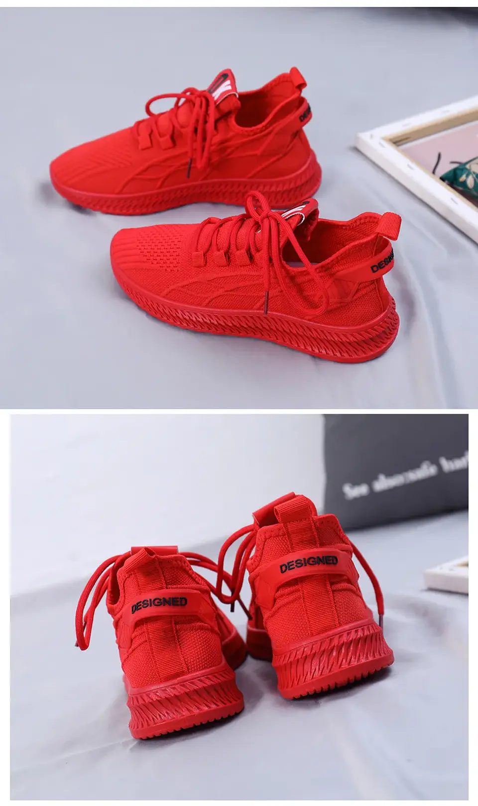 2026 Fashion Spring Female Sneakers Women Shoes Korean Mesh Yellow Ladies Shoes Woman Lace Up Red Black Casual Shoes Breathable 30
