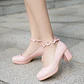 Pumps Spring and autumn fashion Round head Shallow mouth Flower Buckle Thick heel Women's shoes plus size 30-43 high 6cm - Miniatura 32