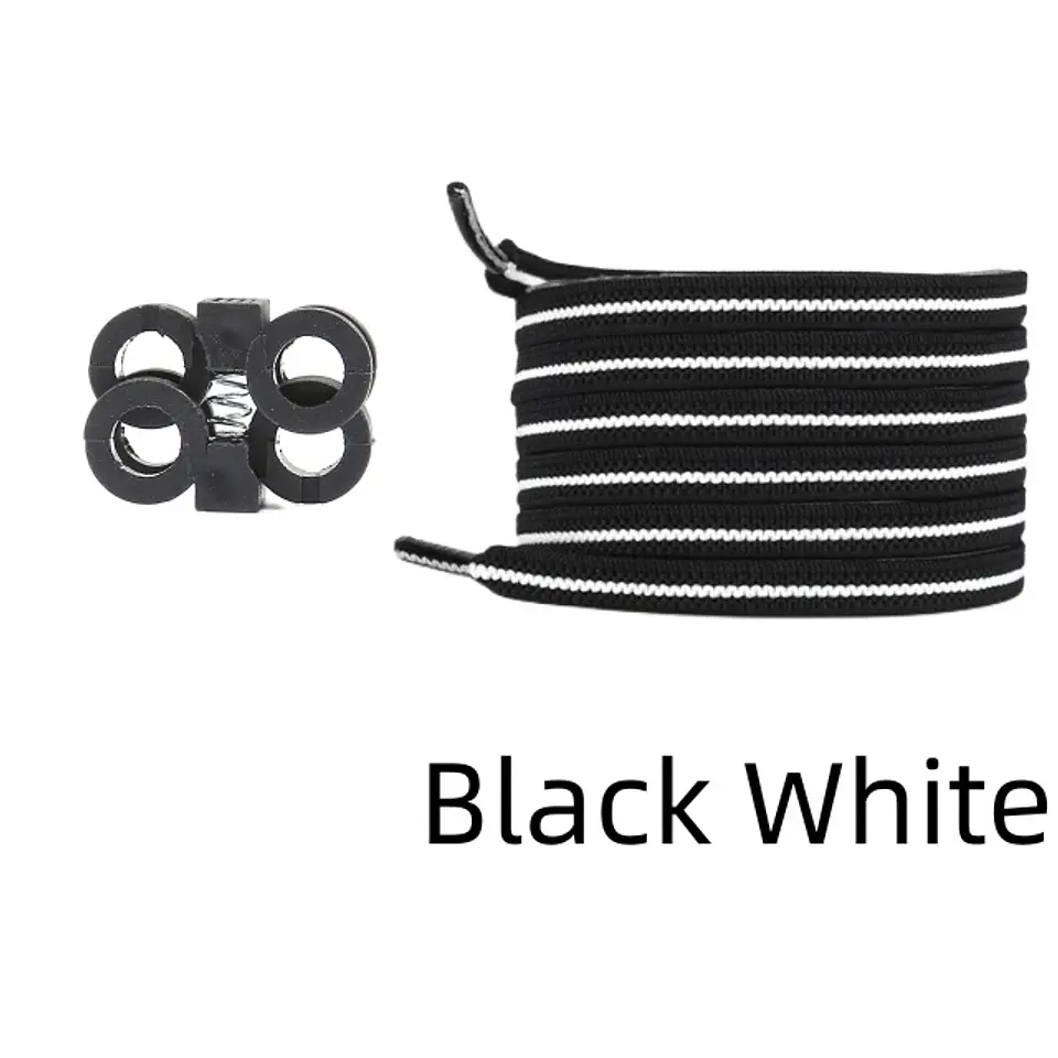 Press Lock Shoelaces Without Ties Elastic Spring Clips Laces Sneaker 6MM Widened Flat No Tie Shoe Laces Kids Adult Shoelace Shoe 43